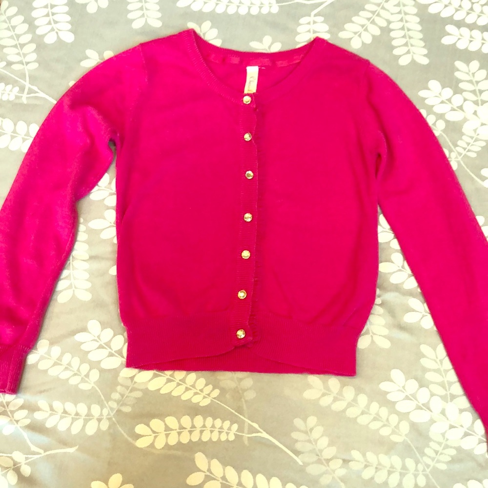 Girls pink cardigan  Size L